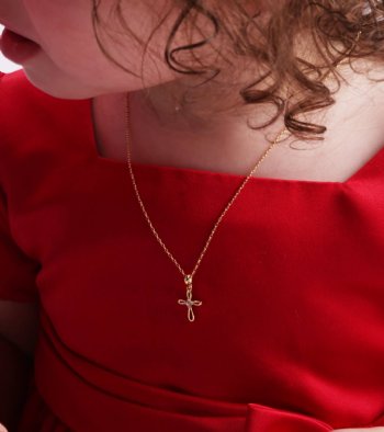 Cherished Moments 14K Gold-Plated Infinity Cross Necklace