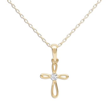 Cherished Moments 14K Gold-Plated Infinity Cross Necklace