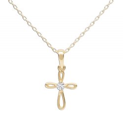 Cherished Moments 14K Gold-Plated Infinity Cross Necklace