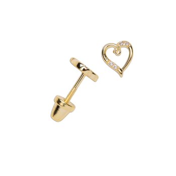 Cherished Moments 14K Gold-Plated Open Heart Earrings