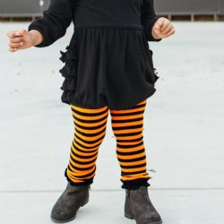 Ruffle Butts Halloween Orange and Black Tights for Babies and Toddlers