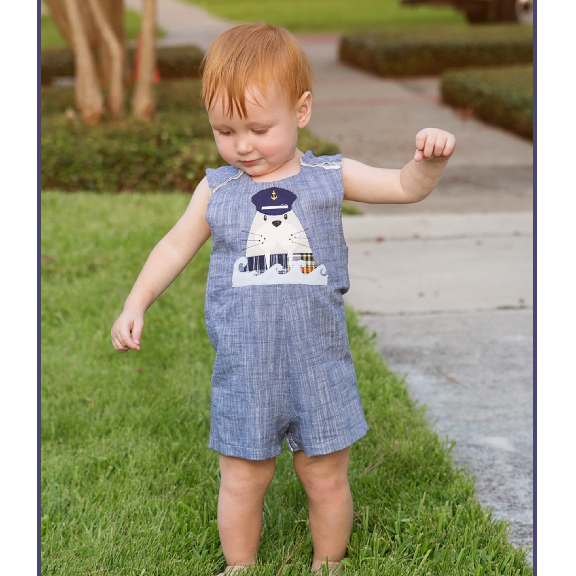 Haute Baby Ahoy Boy Shortall Romper for 