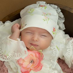 Haute Baby "Tiny Petals" Cap for Newborn Girls