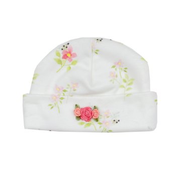 Haute Baby "Tiny Petals" Cap for Newborn Girls
