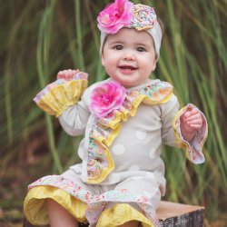 Haute Baby "Chloe" Criss Cross Kimono Style 2pc. Set