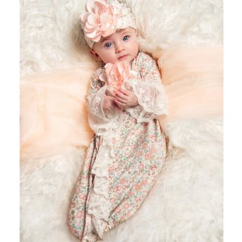 Haute Baby "Gabrielle's Garden" Newborn Gown