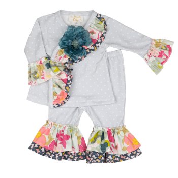 Haute Baby "Gracie's Garden" 2 pc. Criss Cross Set for Baby Girls