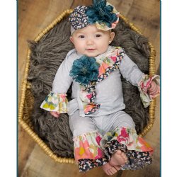 Haute Baby "Gracie's Garden" 2 pc. Criss Cross Set for Baby Girls