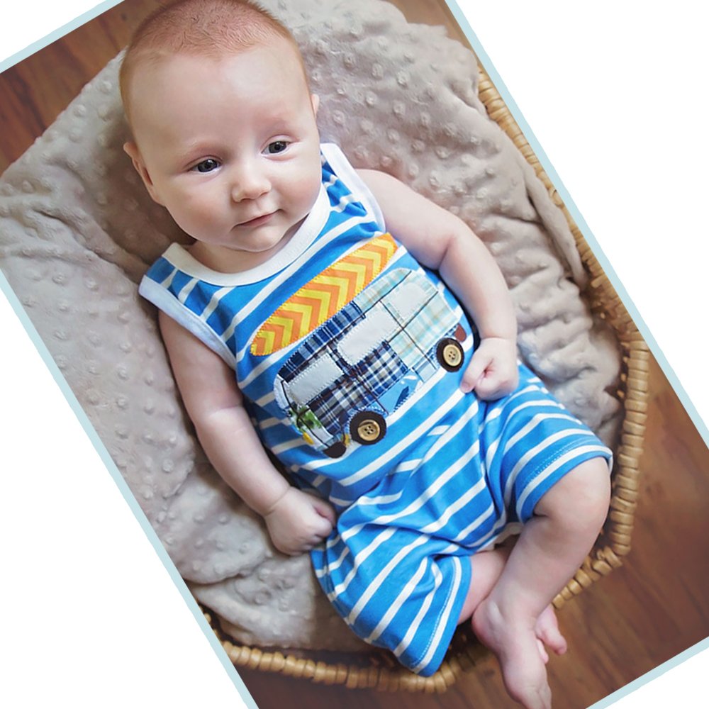 Haute Baby Hang Ten Tank Romper for Baby Boys
