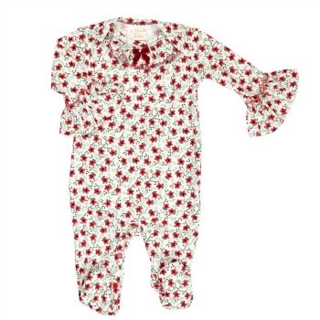 Haute Baby "Holly Jolly" Footie with Ruffled Butt for Newborns and Babies