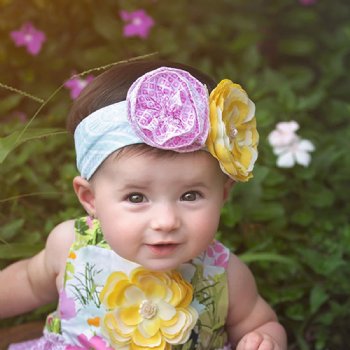 Haute Baby "Kaylee's Bouquet" Headband for Baby Girls