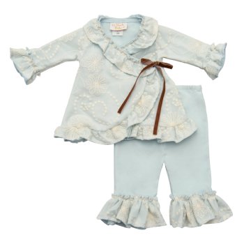 Haute Baby "Powder Fresh" Kimono Style 2pc Set for Baby Girls