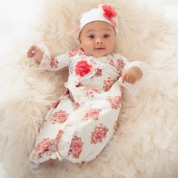 Haute Baby "Perfect Peony" Newborn Gown