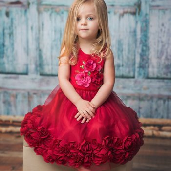 Haute Baby "Ruby Sparkle" Toddler Holiday Dress