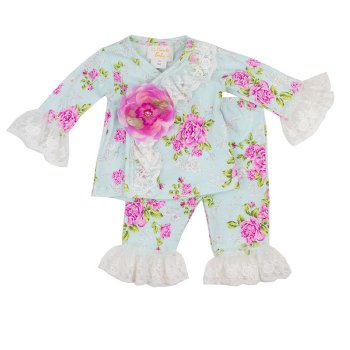 Haute Baby "Bloomsbury" Kimono Style 2pc Set for Baby Girls
