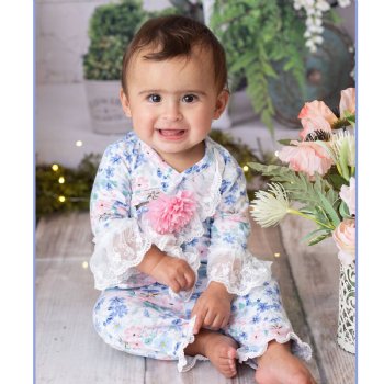 Haute Baby "Periwinkle Love" Kimono Style 2pc Set for Baby Girls