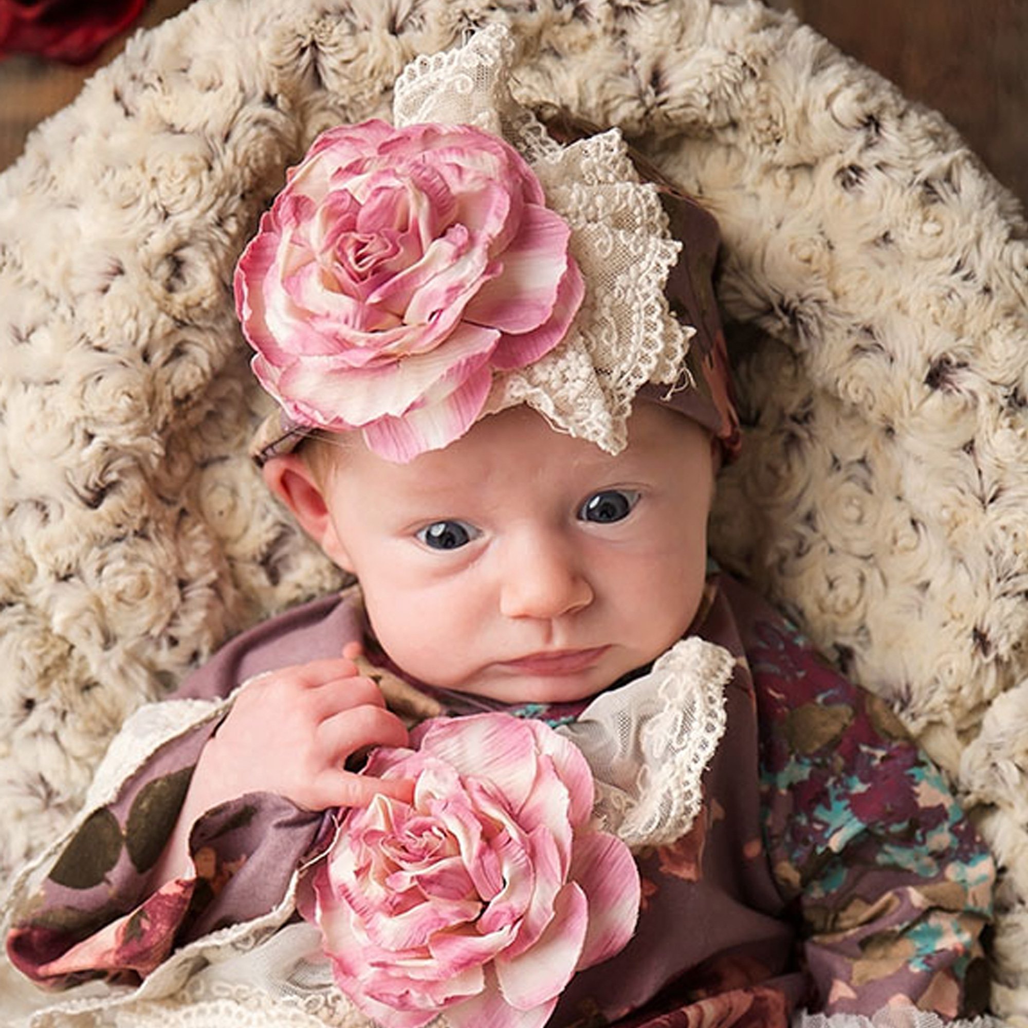 Haute Baby Sugar Plum Cap for Newborn Girls