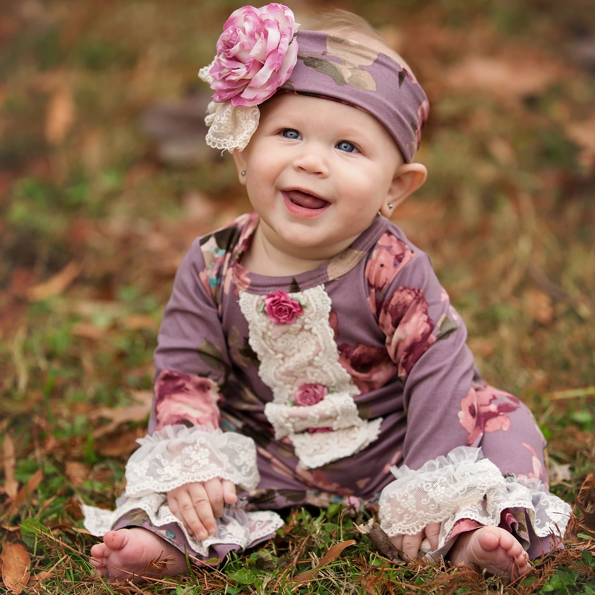 Haute Baby Sugar Plum Romper for Baby Girls