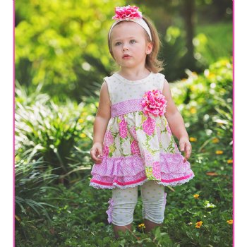 Haute Baby "Summer Blooms" 2pc. Tunic Set for Baby Girls