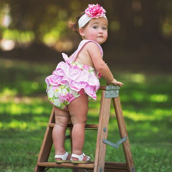 Haute Baby "Summer Blooms" Sunsuit for Baby Girls