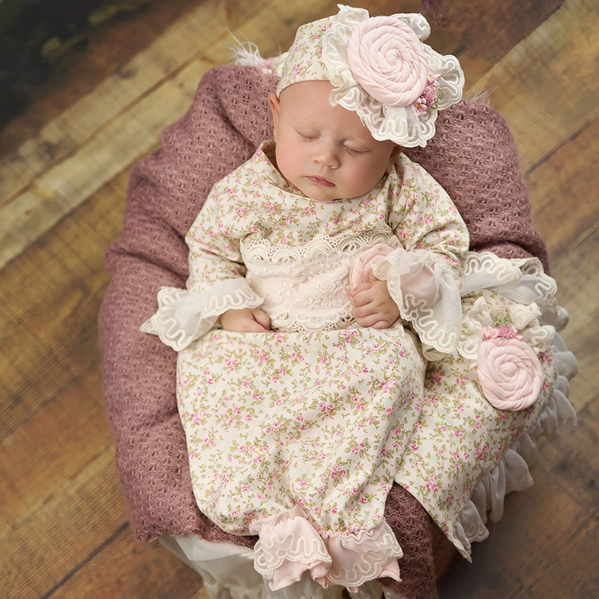 Haute Baby Sweet Pea Newborn Gown