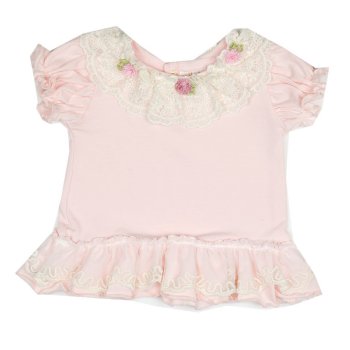 Haute Baby "Sweet Pea" Pink Ruffled Top