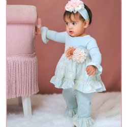 Haute Baby "Powder Fresh" 2pc Tunic Set for Baby and Toddler Girls