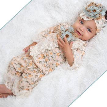 Haute Baby "Ava's Garden" Kimono Style 2pc Set for Baby Girls