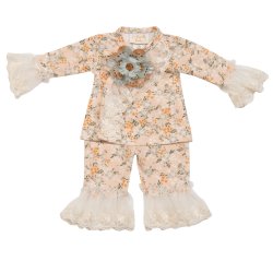 Haute Baby "Ava's Garden" Kimono Style 2pc Set for Baby Girls