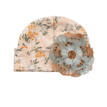 Haute Baby "Ava's Garden" Cap for Newborn Girls