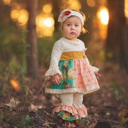 Haute Baby "Fields of Gold" 2pc Tunic Set for Baby Girls and Toddlers