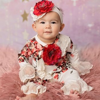 Haute Baby "Antique Charm" Kimono Style 2pc Set for Baby Girls