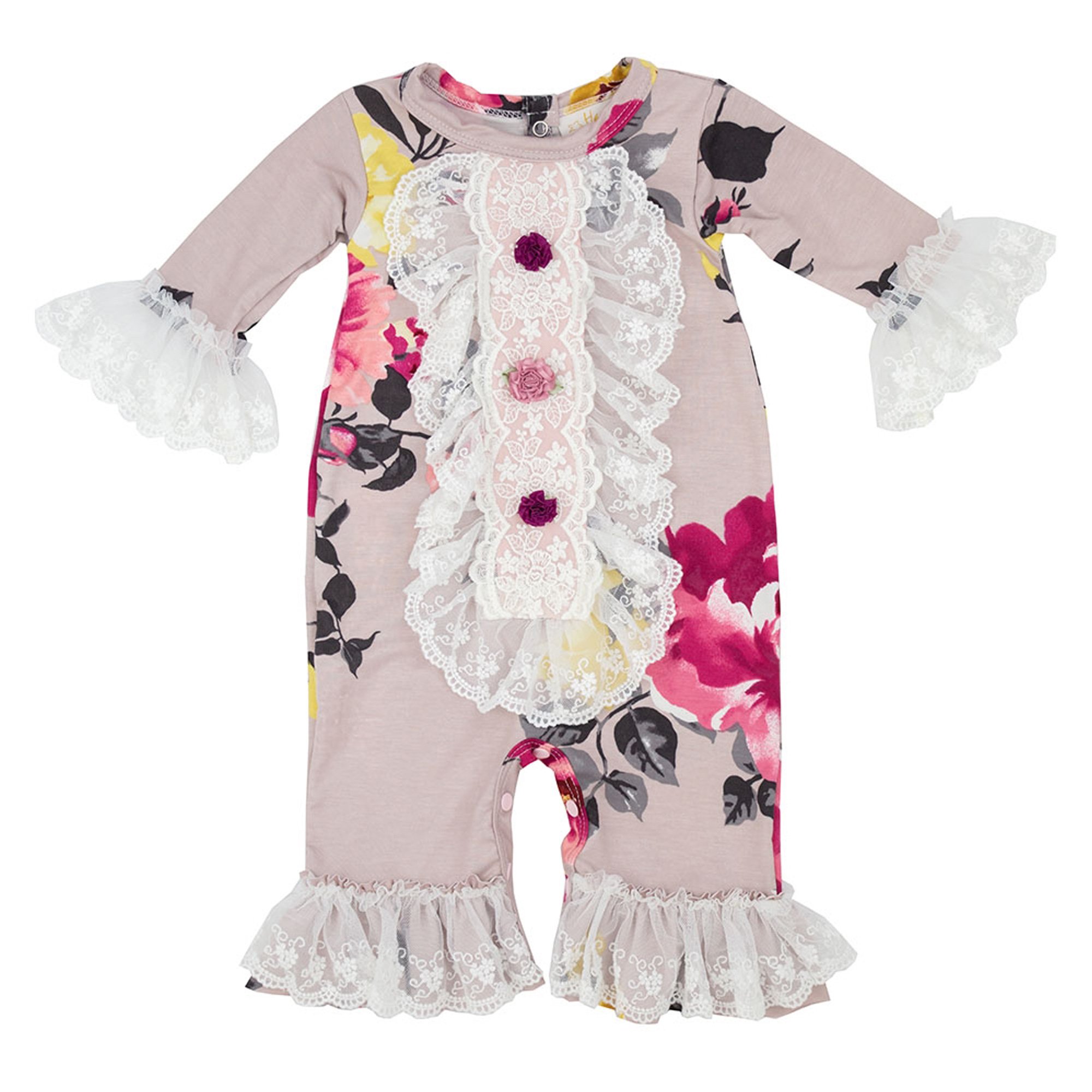 Haute Baby Cranberry Rose Infant Girls Romper