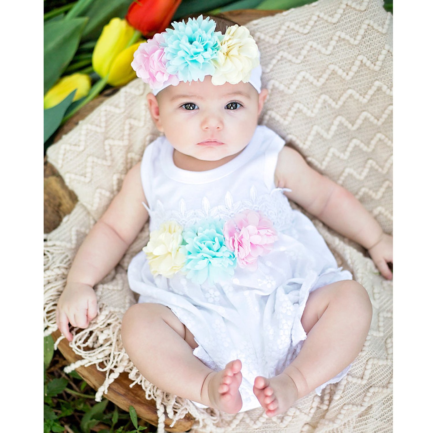 Haute Baby "Ella's Bouquet" Baby Bubble Romper