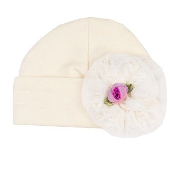 Haute Baby "Lacy Lilac" Cap for Newborn Girls