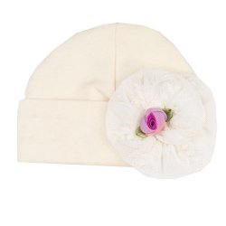 Haute Baby "Lacy Lilac" Cap for Newborn Girls