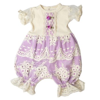 Haute Baby "Lacy Lilac" Baby Bubble Romper