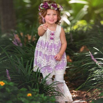 Haute Baby "Lacy Lilac" 2pc Tunic Set for Toddlers