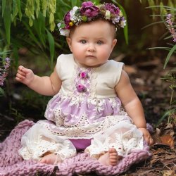 Haute Baby "Lacy Lilac" 2pc Tunic Set for Baby Girls 