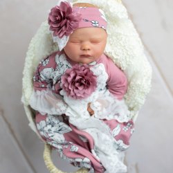Haute Baby "Sweet Blush" Newborn Gown