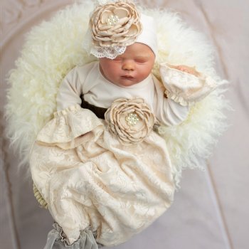 Haute Baby "Vanilla Sugar" Newborn Gown