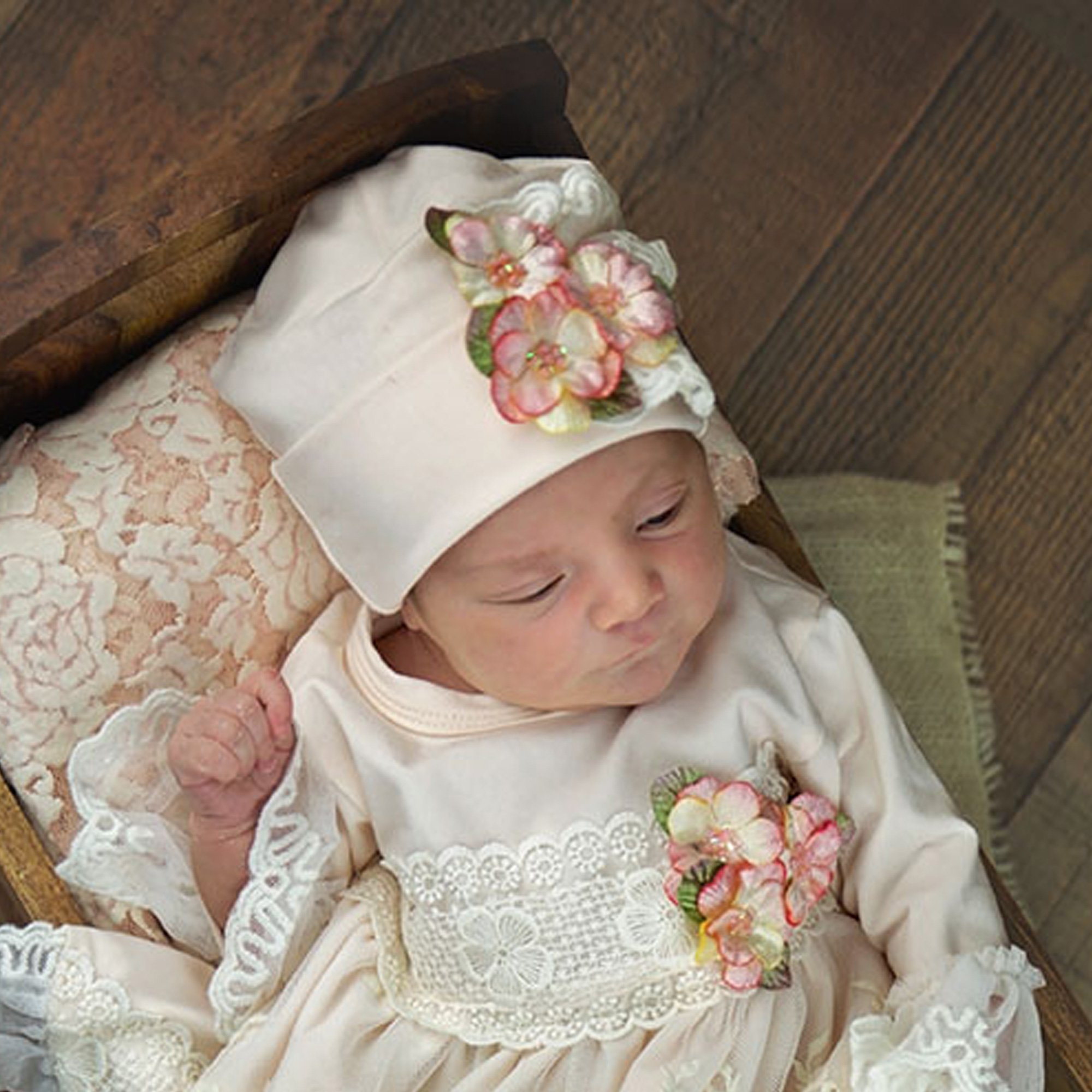 Haute Baby Peach Blush Newborn Cap