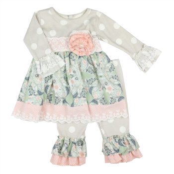 Haute Baby "Polka Dot Dreams" 2 pc Set for Baby Girls and Toddlers
