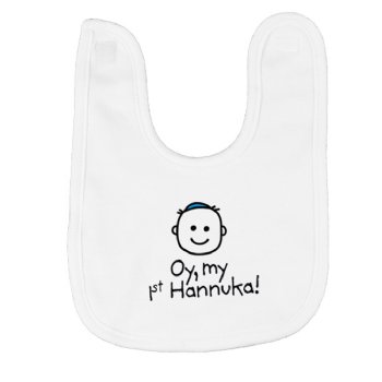 HelloEveryWear "Oy, My 1st Hannuka" Bib for Baby Boys