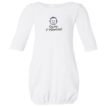 HelloEveryWear "Oy, My 1st Hannuka" Newborn Gown for Boys