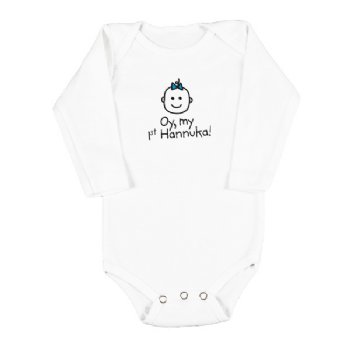 HelloEveryWear "Oy, My 1st Hannuka" Baby Girl Onesie 