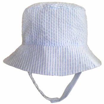 Huggalugs Baby Boy Blue Seersucker Bucket Hat