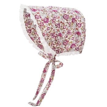 Huggalugs Violet Blooms Sunbonnet for Newborn and Baby Girls
