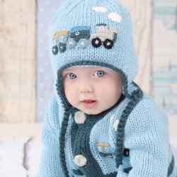 Huggalugs Blue "Choo Choo" Hat for Baby Boys