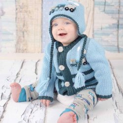 Huggalugs Blue "Choo Choo" Sweater for Baby Boys
